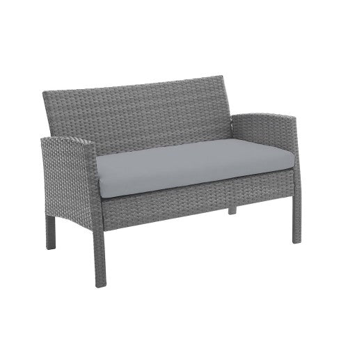 4 PCS Patio Furniture Set, Outdoor Rattan Wicker Conversation Set with Coffee Table, 2-Seater Sofa, 2 Arm Chairs for Home, Yard, Backyard 4 PCS Patio Furniture Set, Outdoor Rattan Wicker Conversation Set with Coffee Table, 2-Seater Sofa, 2 Arm Chairs for Home, Yard, Backyard